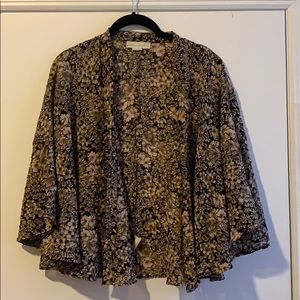 Floral cropped kimono